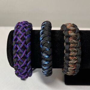 Set of Three Braided Cord Bracelets. New